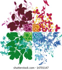 Beautiful flowers for your design Corners VECTOR (See Jpeg Also In My Portfolio)
