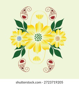 a beautiful flowery design with leafs