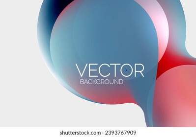 Beautiful flowing round shapes and circles abstract background. Liquid color bubble composition
