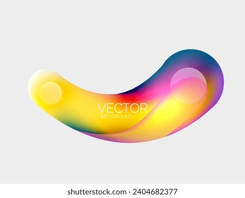 Beautiful flowing round shapes and circles abstract background. Liquid color bubble composition