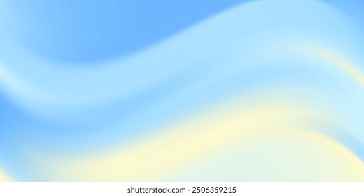 Beautiful Flowing Summer Color Abstract Background. Sky blue and cream gradient mesh background. Refreshing abstraction artwork.