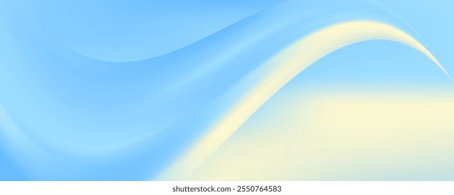 Hermoso fondo Abstractas de color de verano que fluye. Fondo de malla degradada azul cielo y crema. Refrescante obra de arte de abstracción. Vector EPS 10