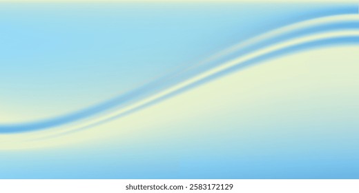 Beautiful Flowing Summer Color Abstract Background. Sky blue and cream gradient mesh background. Refreshing abstraction artwork. Vector