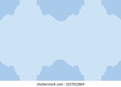 Beautiful fluffy clouds on blue sky background. Vector illustration. Paper cut style. Place for text