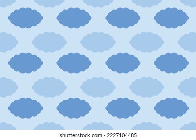Beautiful fluffy clouds on blue sky background. Vector illustration. Paper cut style. Place for text