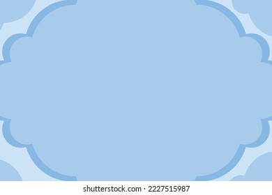 Beautiful fluffy clouds on blue sky background. Vector illustration. Paper cut style. Place for text