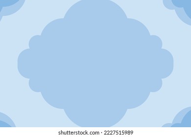 Beautiful fluffy clouds on blue sky background. Vector illustration. Paper cut style. Place for text