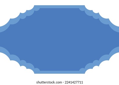 Beautiful fluffy clouds on blue sky background. Vector illustration. Paper cut style. Place for text