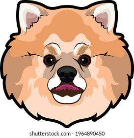 Beautiful fluffy dog vector portrait 