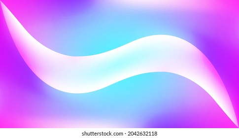 Beautiful fluid wave with pink magenta purple violet blue gradient. Magical fantasy wavy liquid illustration. Futuristic synthwave abstract background design for wallpaper, banner, music poster etc