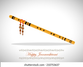Beautiful Flute Illustration For The Festival Janamashtami