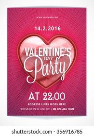 Beautiful Flyer, Banner or Pamphlet design decorated with creative heart for Valentine's Day Party celebration.