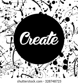 Beautiful flyer or invitation template with handmade paint abstract splash and strokes backgrond.