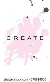 Beautiful flyer or invitation template with handmade paint abstract splash and strokes backgrond.