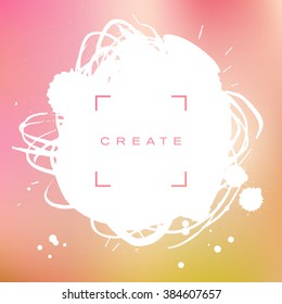 Beautiful flyer or invitation template with handmade paint abstract splash and strokes backgrond.