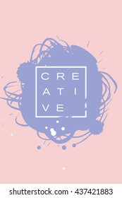 Beautiful flyer or invitation template with handmade paint abstract splash and strokes background.
