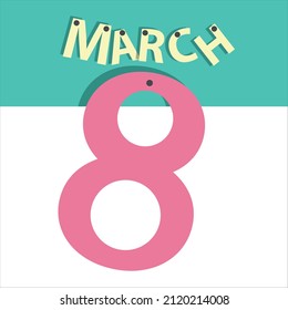 
Beautiful flyer for March 8 in a flat style. Banner for International Women's Day.