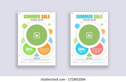 Beautiful flyer for summer holiday. summer sale poster, Summer Offer Flyer Design. Vector illustration.
