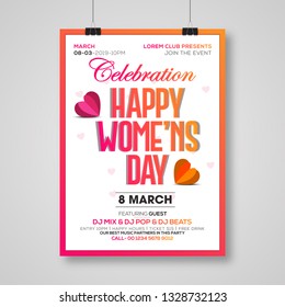 beautiful Flyer vector illustration on a theme 8 March, International Women's Day, Background - Vector