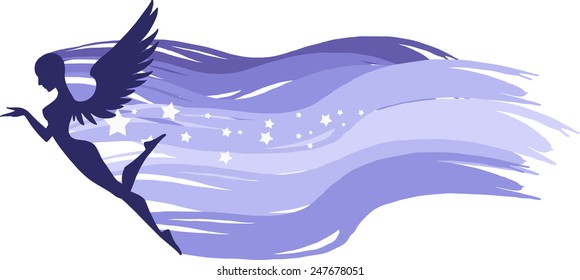 Beautiful Flying Angel Stock Vector Royalty Free 247678051 Shutterstock