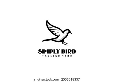 Beautiful Flying Animal Bird Outline Wildlife Logotype Design 