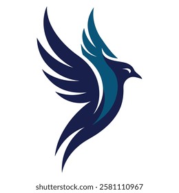 A beautiful flying bird logo vector art illustration