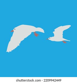 Hermosa Ilustración Del Vector De Aves Volantes. 