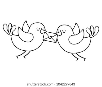 beautiful flying birds with message in beak lovely