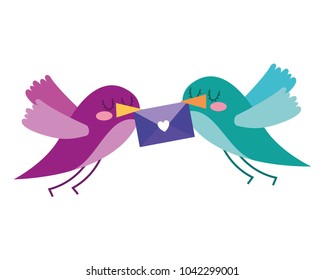 beautiful flying birds with message in beak lovely