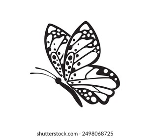 beautiful flying butterfly icon vector isolated