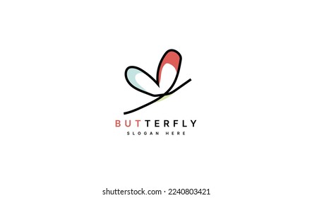 Beautiful flying Butterfly logo design illustration