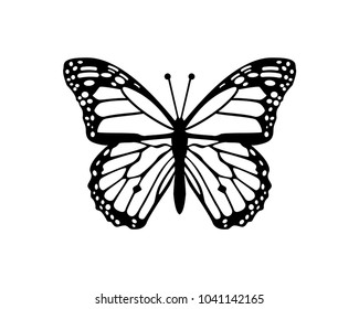Beautiful Flying Butterfly Sign Symbol Animal Icon Logo Vector