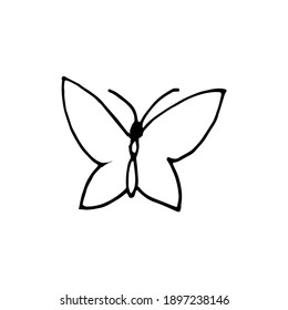 beautiful flying butterfly sticker vector illustration