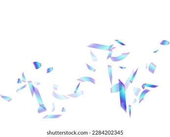 Hermosa ilustración vectorial de confeti volador. Vector de navidad de elementos del holograma azul. Confeti de la fiesta de los bromistas. Fondo de decoración de eventos de premios. Raseros de regalo.