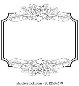 Beautiful Foliage Floral Frame Text Divider with elegant floral Can be used for your wedding, birthday invitation
