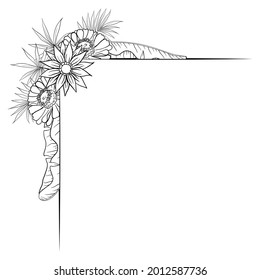 Beautiful Foliage Floral Frame Text Divider with elegant floral Can be used for your wedding, birthday invitation