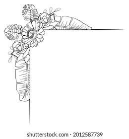 Beautiful Foliage Floral Frame Text Divider with elegant floral Can be used for your wedding, birthday invitation