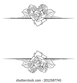 Beautiful Foliage Floral Frame Text Divider with elegant floral Can be used for your wedding, birthday invitation
