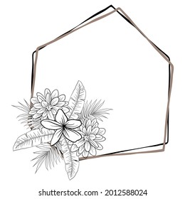 Beautiful Foliage Floral Frame Text Divider with elegant floral Can be used for your wedding, birthday invitation