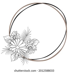 Beautiful Foliage Floral Frame Text Divider with elegant floral Can be used for your wedding, birthday invitation