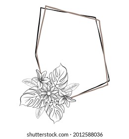 Beautiful Foliage Floral Frame Text Divider with elegant floral Can be used for your wedding, birthday invitation