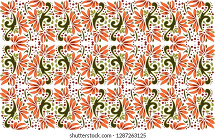 beautiful folk art, floral decoration