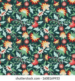 Beautiful Folk Floral Pattern Design Great for summer surface pattern design and Products like packaging, scrapbook, wallpaper Gift wrap etc.