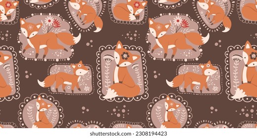 Beautiful Folk Fox Seamless Pattern