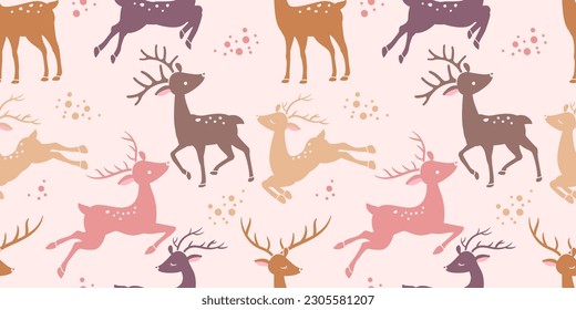 Beautiful Folk Reindeer Seamless Pattern