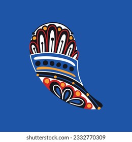 Beautiful Folkloric Indian Cucumber, Nature Inspired Design Element. Ornate Abstract Pattern. Ethnic Motif, Floral Style. Vector Illustration 