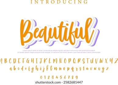 Beautiful Font Stylish brush painted an uppercase vector letters, alphabet, typeface