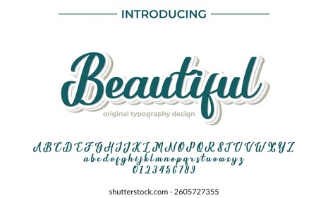 Beautiful Font Stylish brush painted an uppercase vector letters, alphabet, typeface