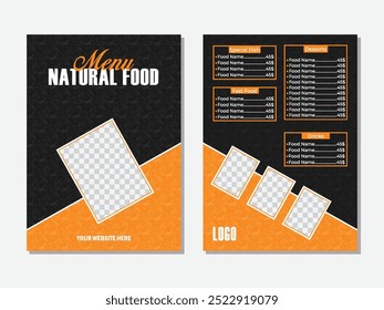 Beautiful food menu design template. Food menu poster design. A menu for the restaurant features 