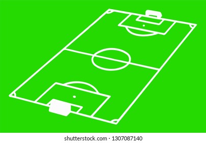 a beautiful football field from a different perspective on a bright green background in order to score goals